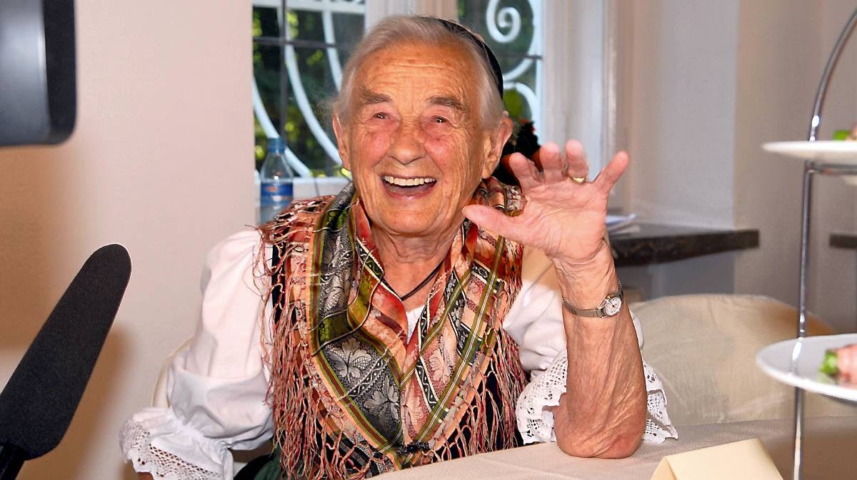 Maria Franziska von Trapp fotograferet i 2008 ved familien von Trapps villa i Salzburg, der åbnede som hotel og museum.