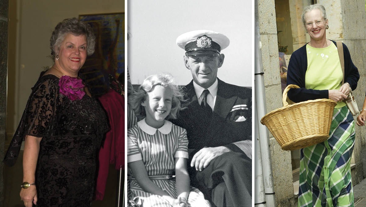 Fotomontage: Marianne Haslund-Christensen, Kong Frederik med prinsesse Margrethe, dronning Margrethe.&nbsp;