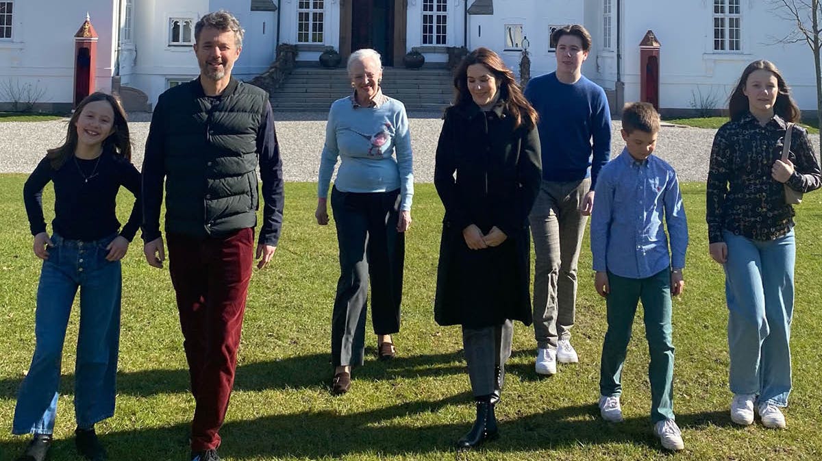 Kongefamilien på Marselisborg Slot. 
