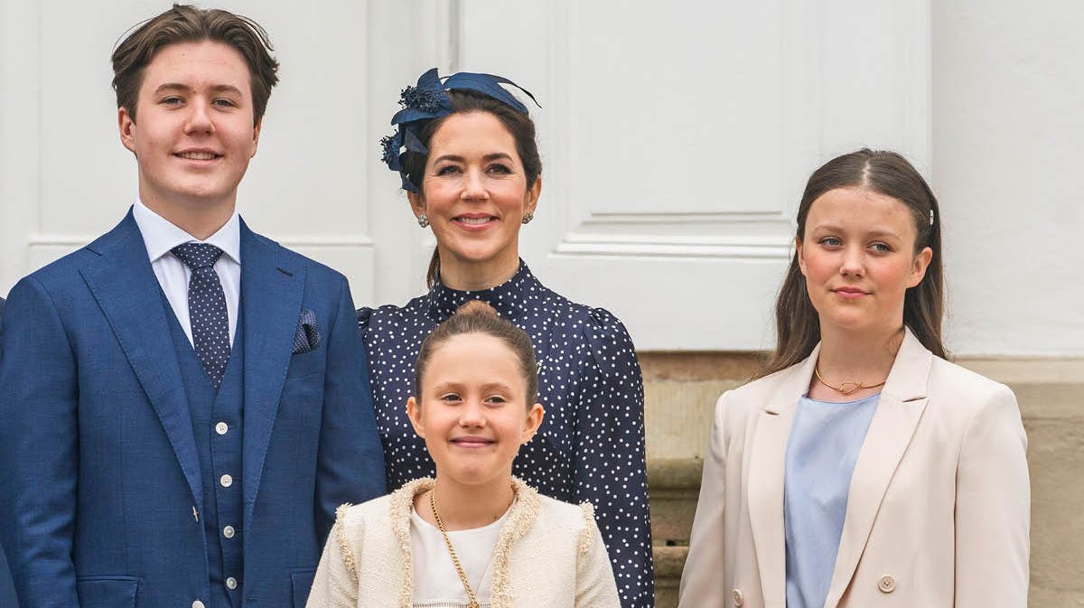 Kronprinsesse Mary med prins Christian, prinsesse Isabella og prinsesse Josephine.