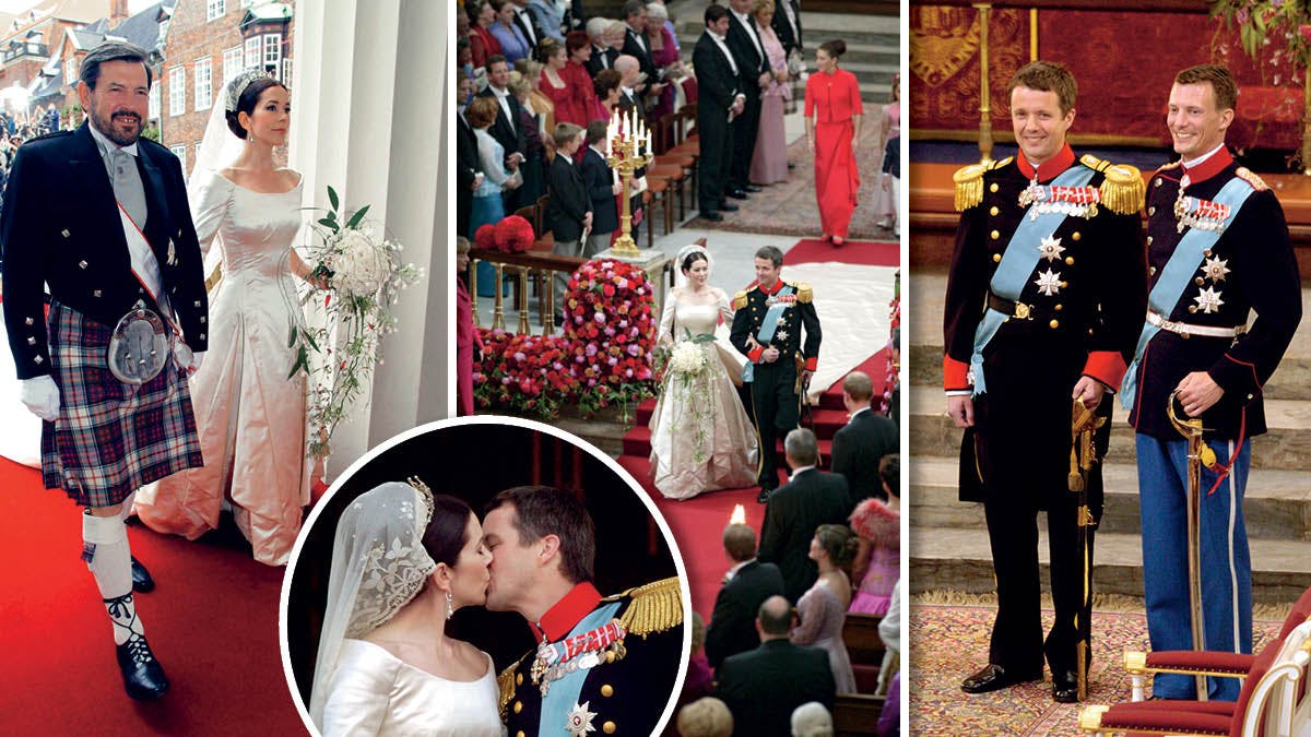 Fotomontage: Kronprins Frederik og kronprinsesse Mary bliver gift 14. maj 2004.
