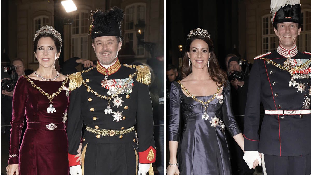 Fotomontage. Kronprinsesse Mary, kronprins Frederik, prinsesse Marie og prins Joachim.