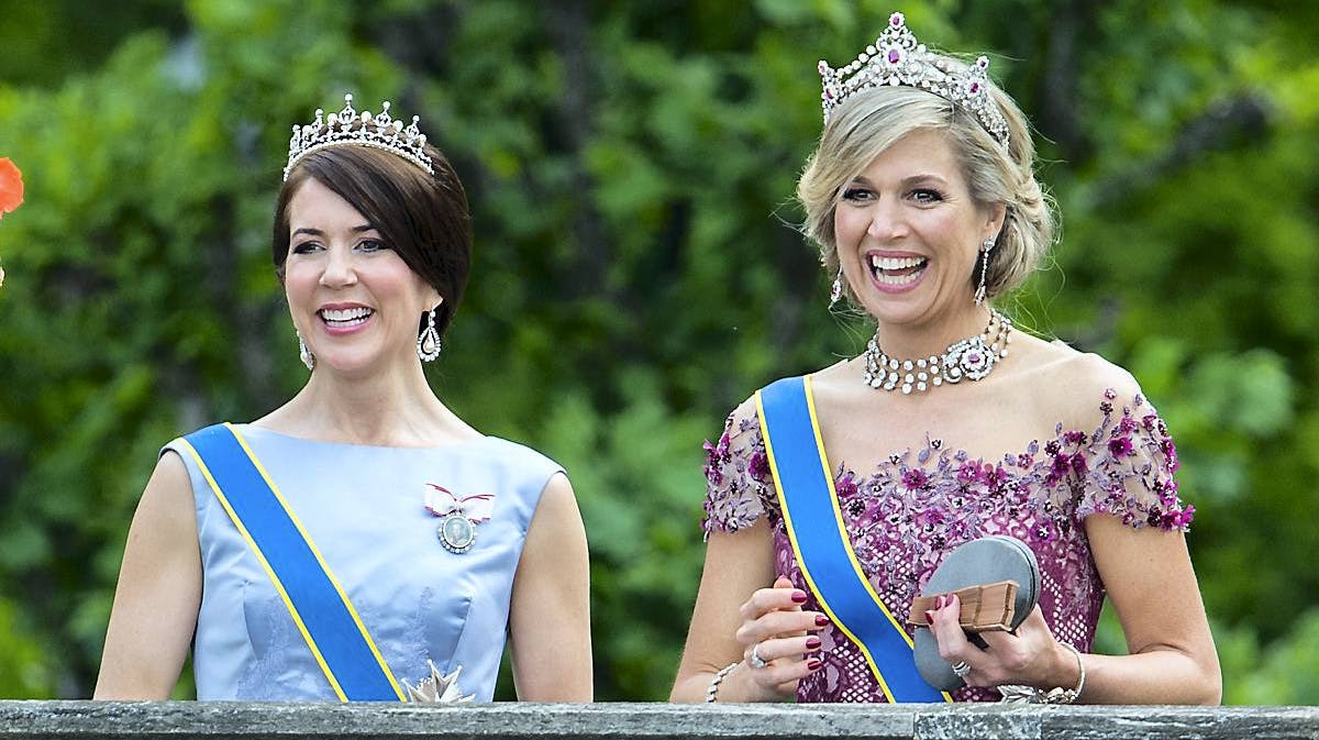Dronning Maxima og kronprinsesse Mary til prins Carl Philips bryllup