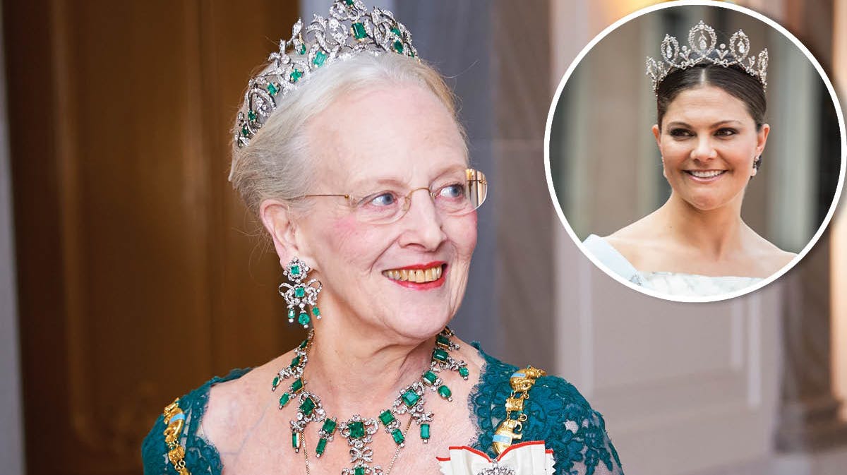 Fotomontage: Dronning Margrethe og kronprinsesse Victoria. 