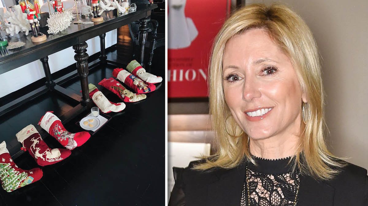 Kronprinsesse Marie-Chantal. Indsat: Instagrambillede af julesokker hjemme hos kronprinsfamilien.