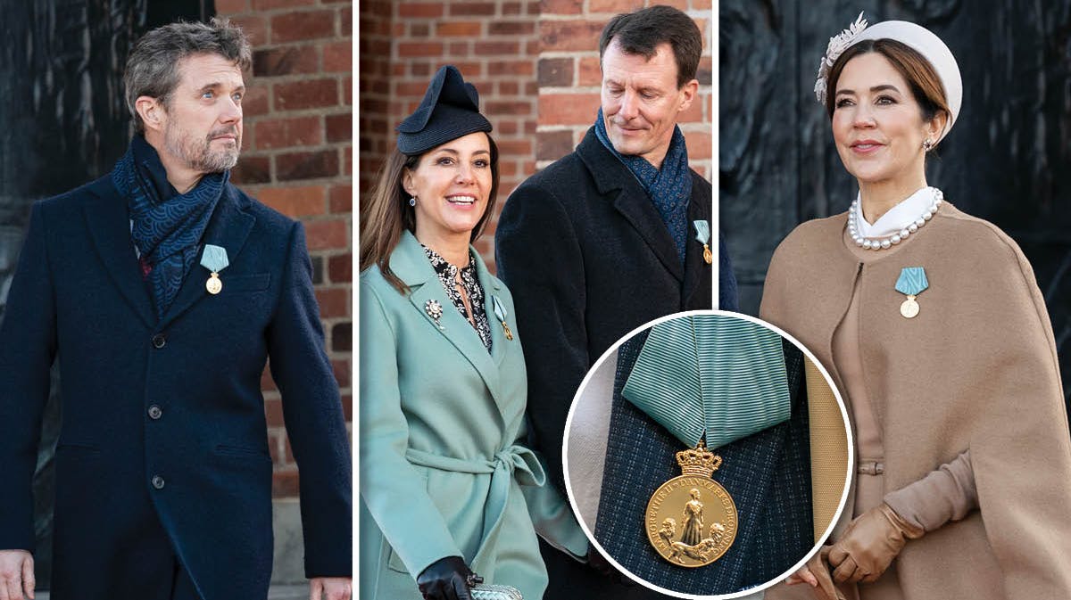 Fotomontage: Kronprins Frederik, prinsesse Marie, prins Joachim og kronprinsesse Mary. 
