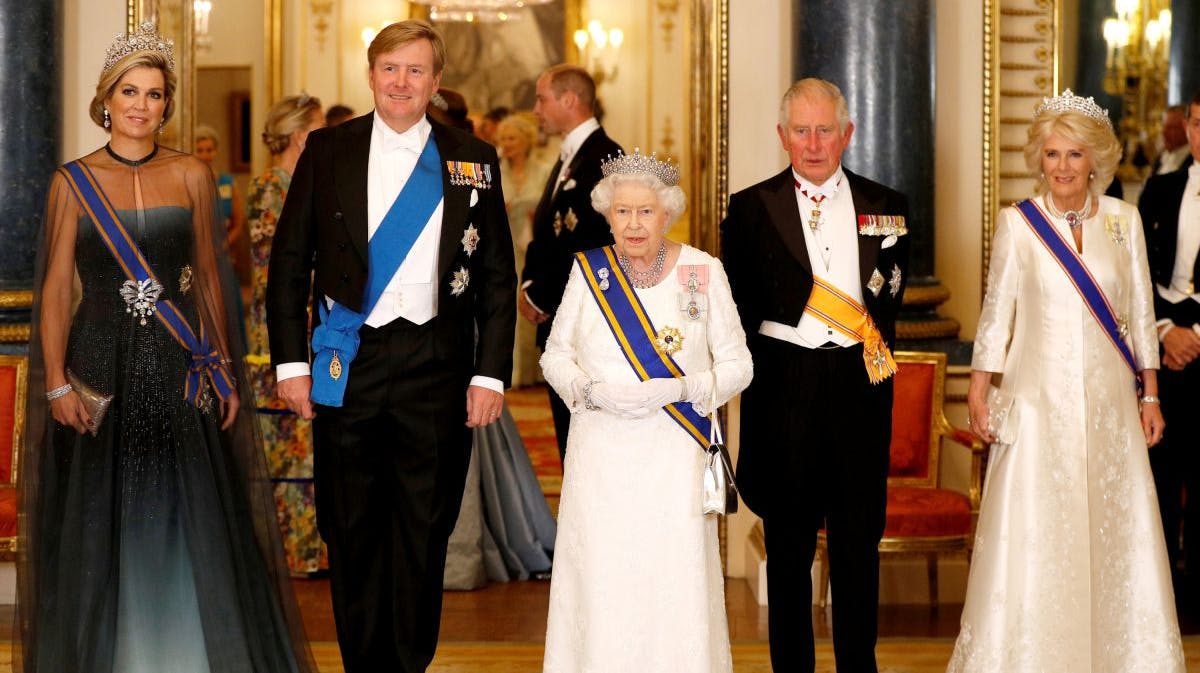 Dronning Maxima, kong Willem-Alexander, dronning Elizabeth, prins Charles, hertuginde Camilla