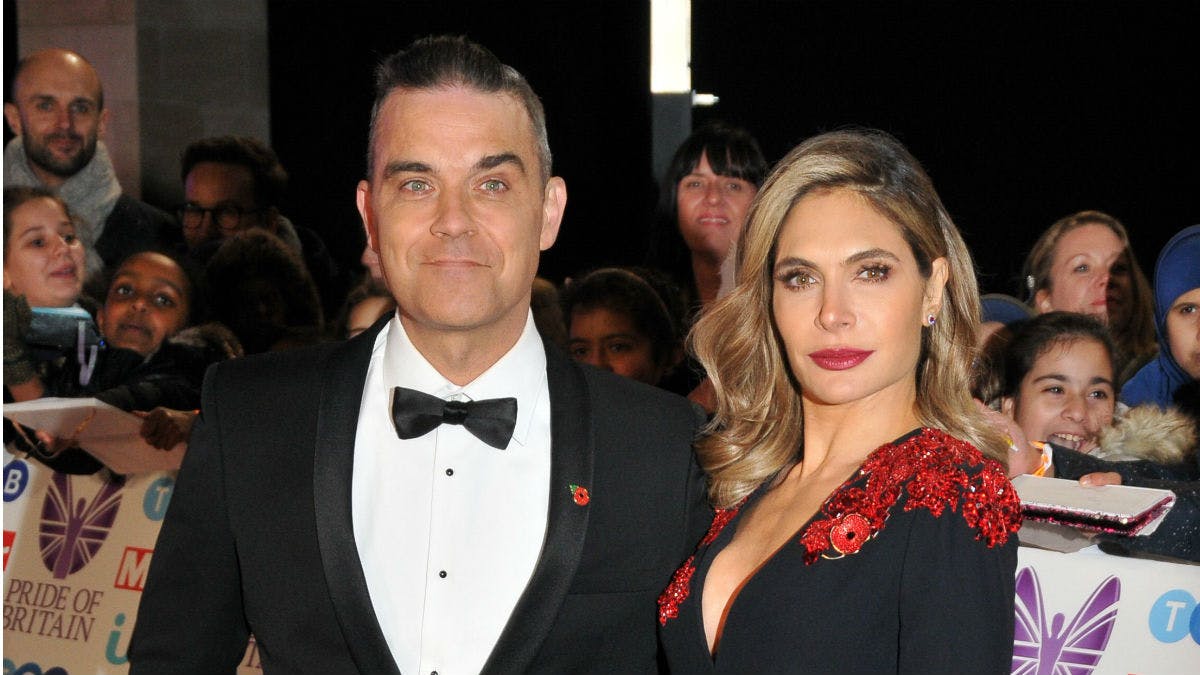 Robbie Williams og hustruen Ayda Field Williams