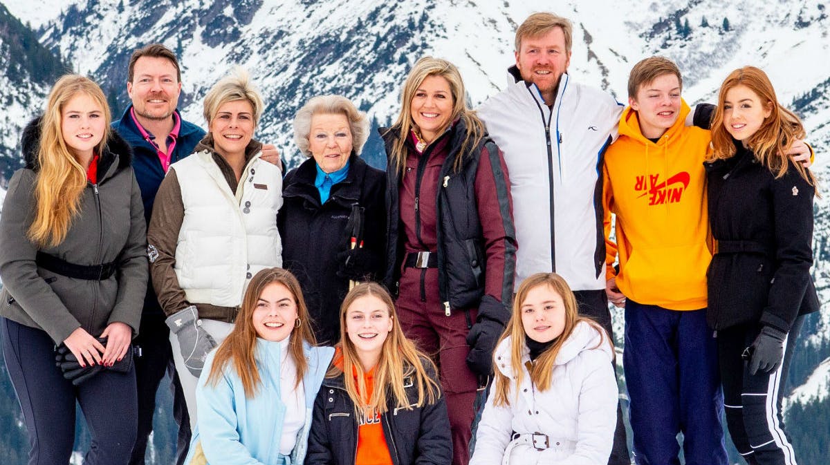 Den hollandske kongefamilie på skiferie i Østrig tidligere i år. 