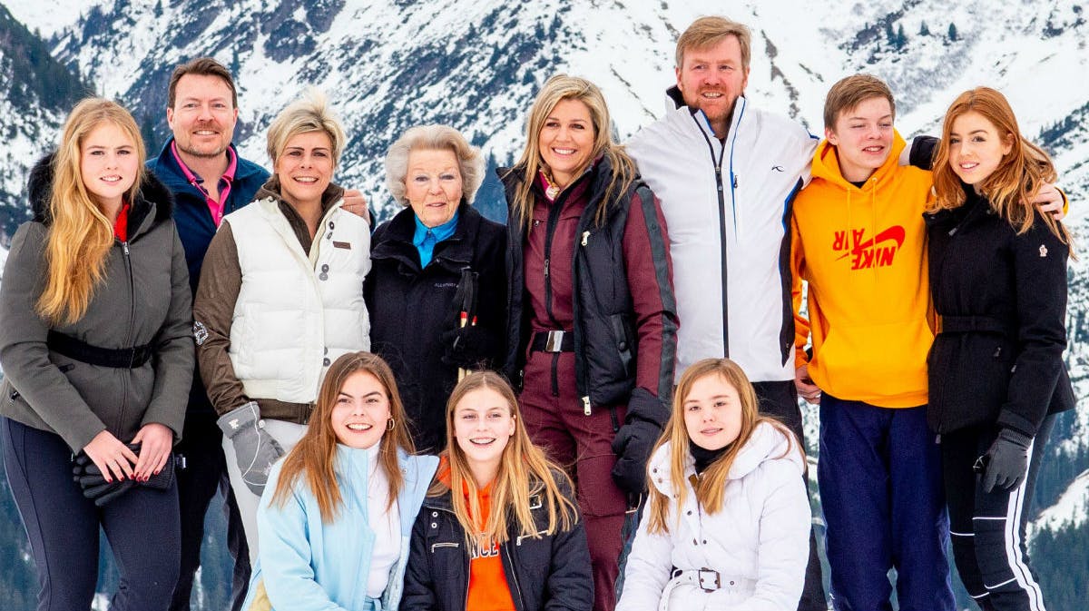 Den hollandske kongefamilie på skiferie i Østrig tidligere i år.&nbsp;