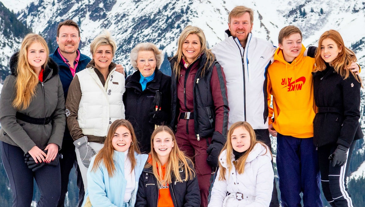 Den hollandske kongefamilie på skiferie i Østrig tidligere i år.&nbsp;