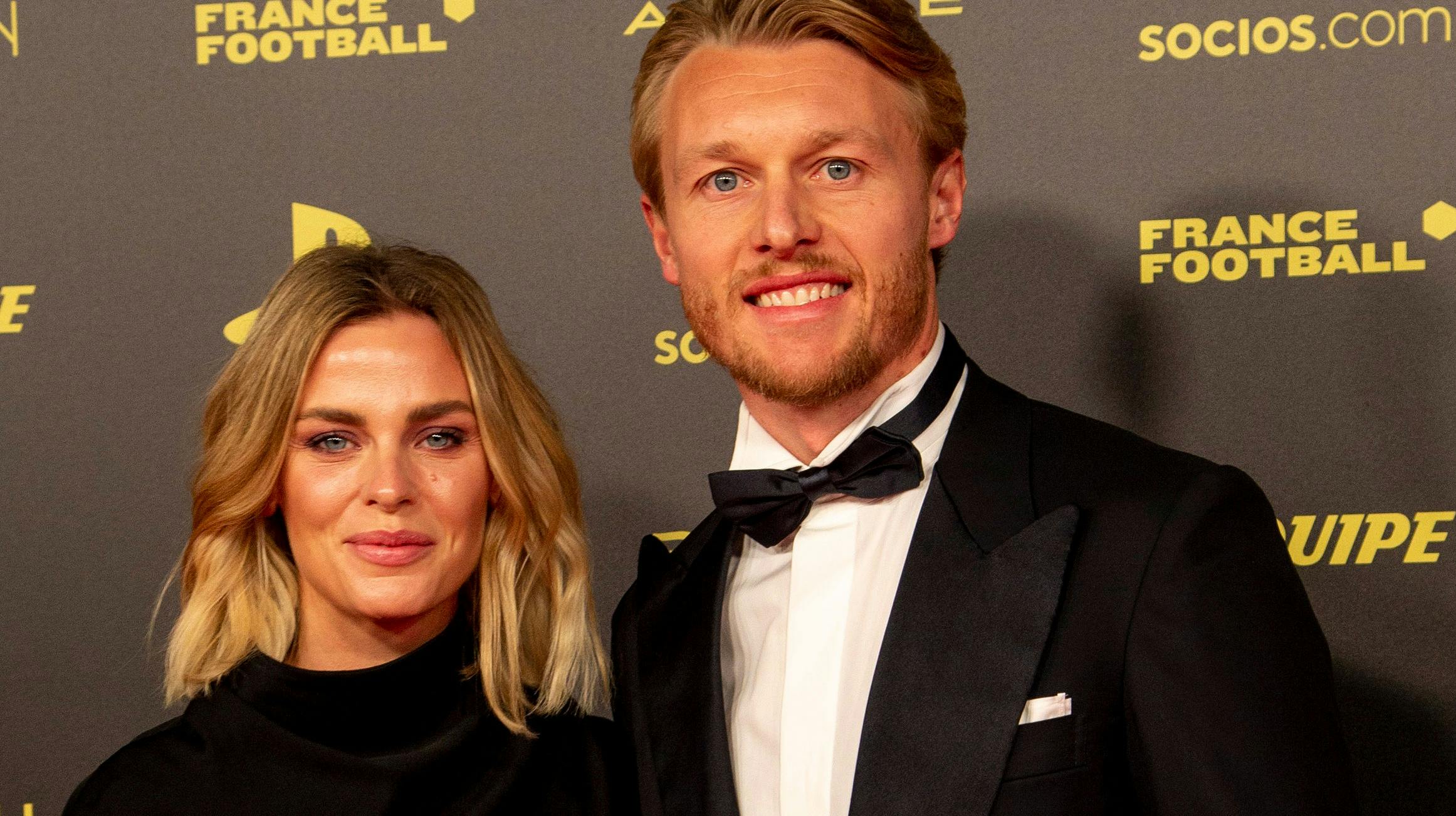 Simon Kjær og hans hustru, Elina Gollert.