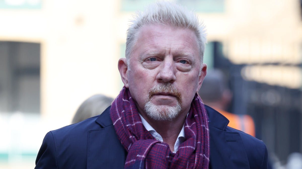 Boris Becker ved ankomsten til retten i London. 