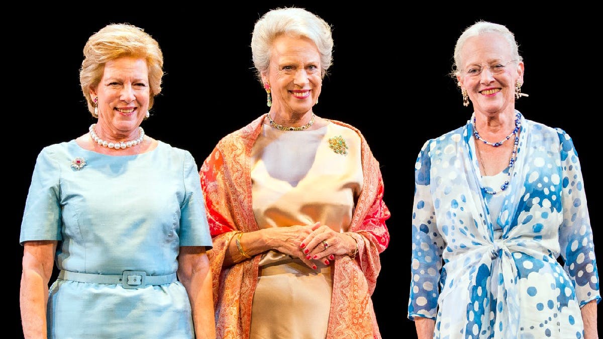 Dronning Anne-Marie, prinsesse Benedikte og dronning Margrethe 