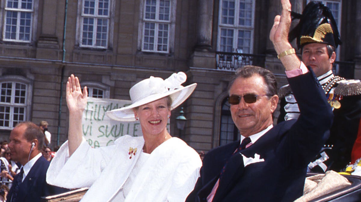 Dronning Margrethe og prins Henrik i 1992 ved deres sølvbryllup.