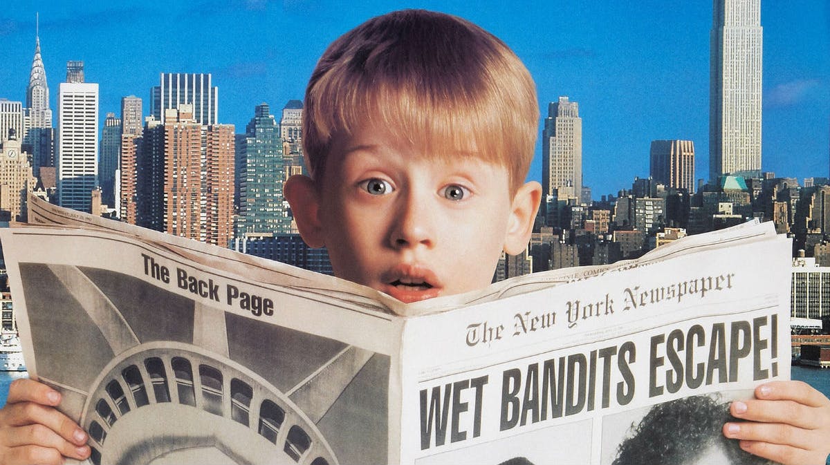 Macaulay Culkin som Kevin McAllister i "Alene Hjemme 2".
