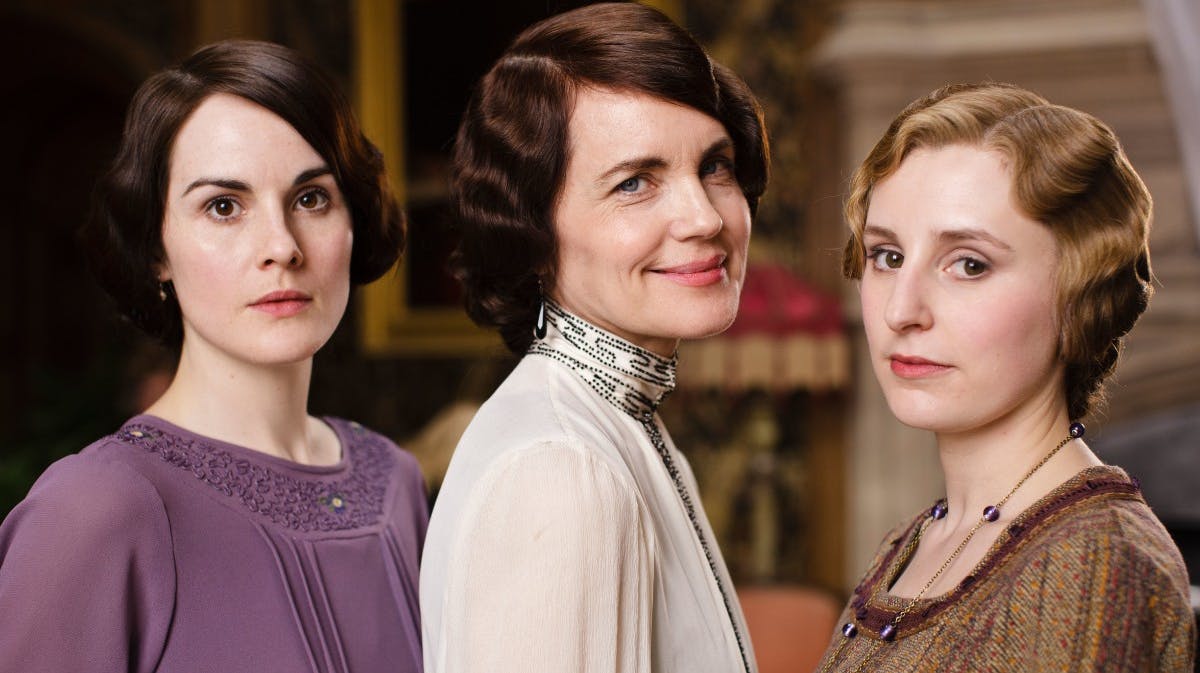 Michelle Dockery, Elizabeth McGovern og Laura Carmichael i "Downton Abbey". 