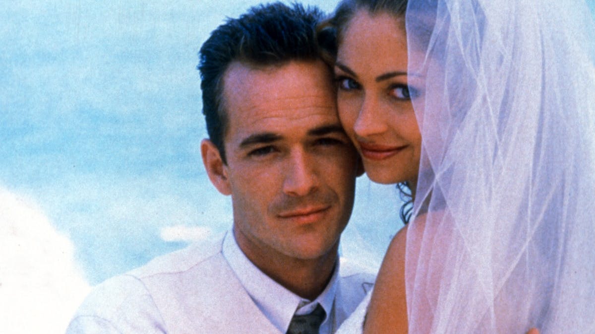 Dylan McKay og Toni Marchette i "Beverly Hills 90210".