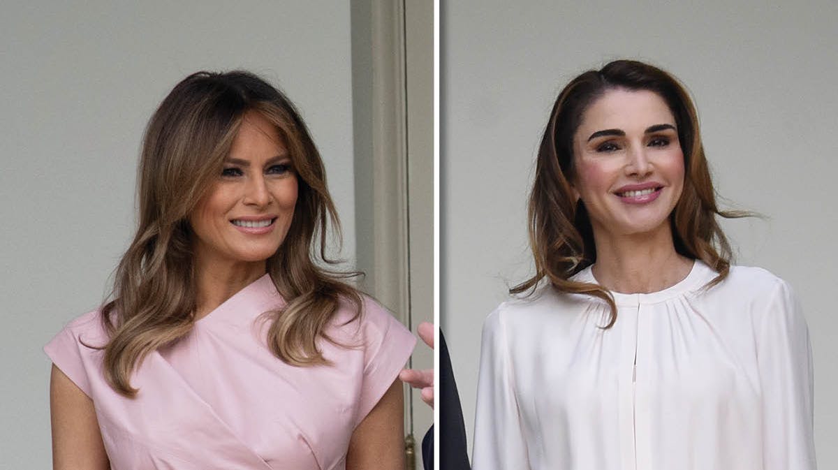Fotomontage. Melania Trump og dronning Rania.
