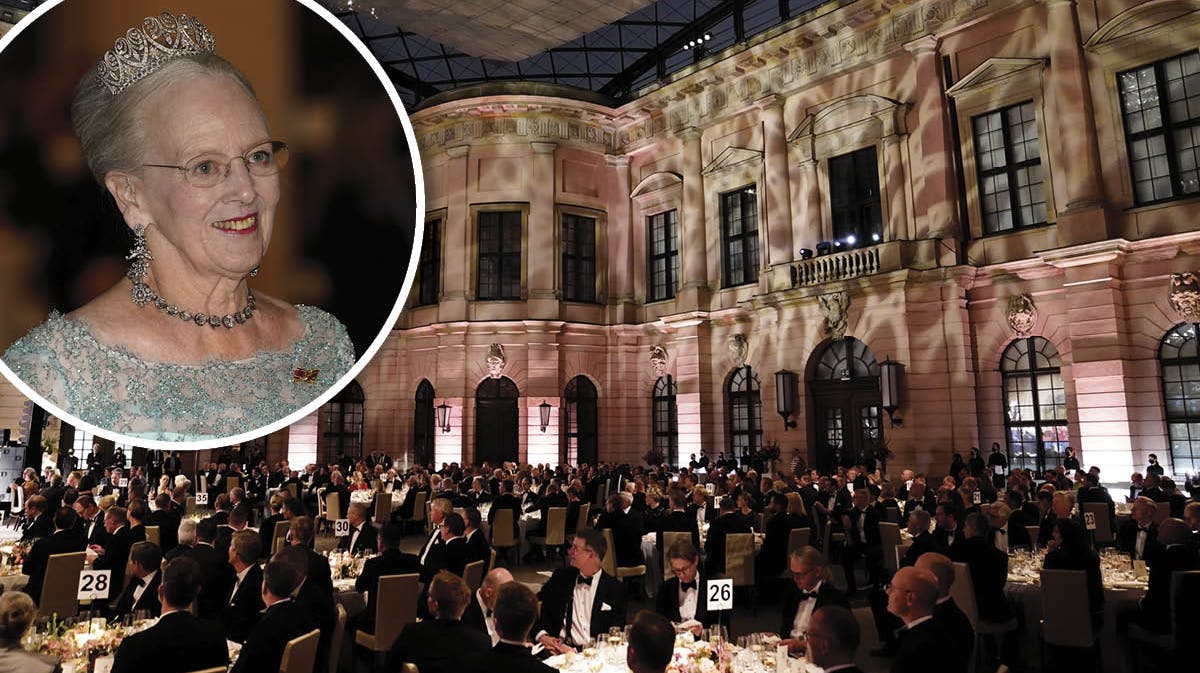 Deutsches Historisches Museum i Berlin danner rammen om dronningens returmiddag. 