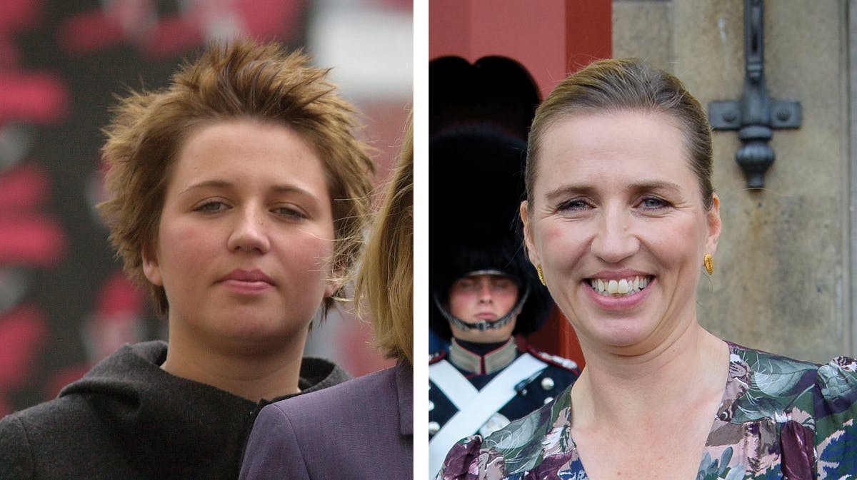 Mette Frederiksen - anno 2001 og 2019.