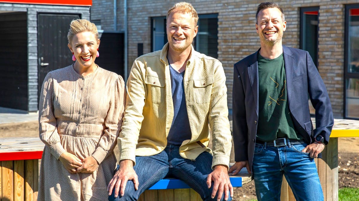 Mette Helena Rasmussen, Christian Degn og Ask Abildgaard i "Nybyggerne". 