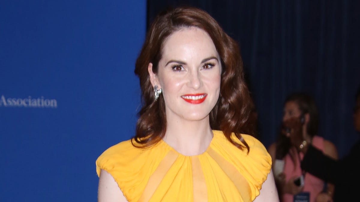 Downton Abbey-stjernen Michelle Dockery til White House Correspondent's Association Dinner i Washington.