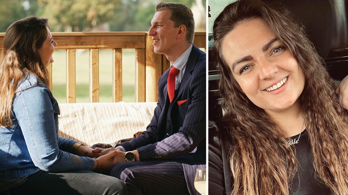 Cille og Kasper på date i "Kærlighed hvor kragerne vender" og Cille Sauer