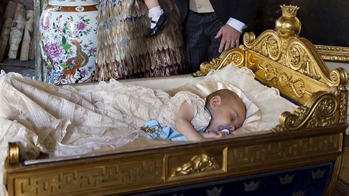 Prins Nicolas umiddelbart efter dåben