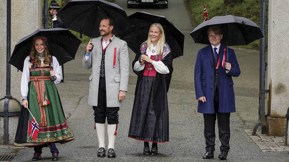 Den norske kronprinsfamilie til Nationaldag 2021.
