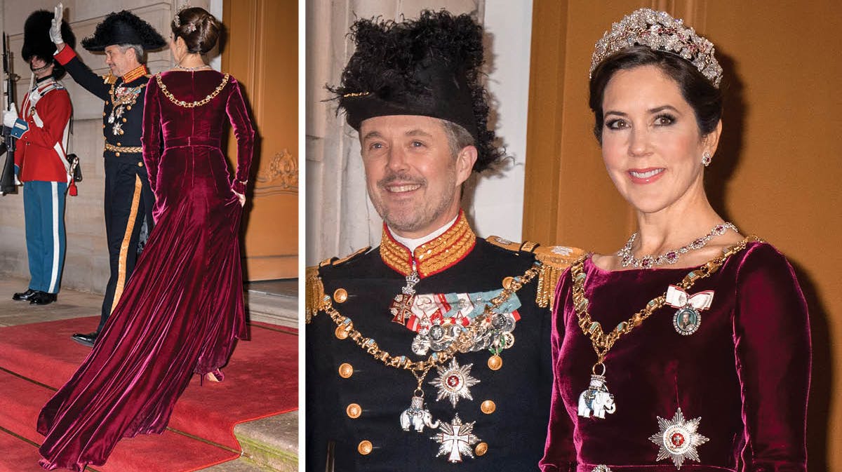 Kronprins Frederik og kronprinsesse Mary til nytårskur og -taffel på Amalienborg den 1. januar 2020.