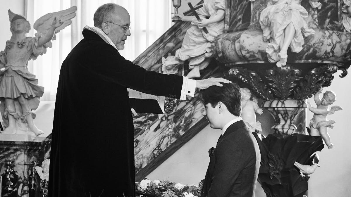 Biskop Henrik Wigh-Poulsen og prins Christian