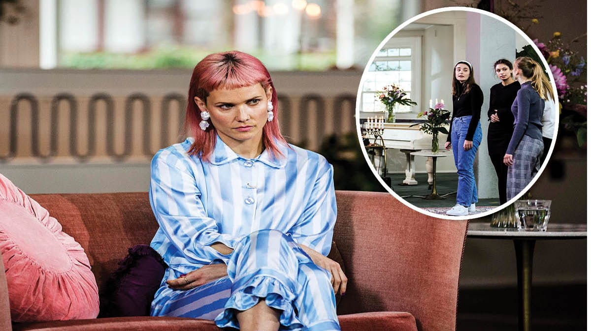 Oh Land med den sammensatte pigegruppe på Bornholm. 