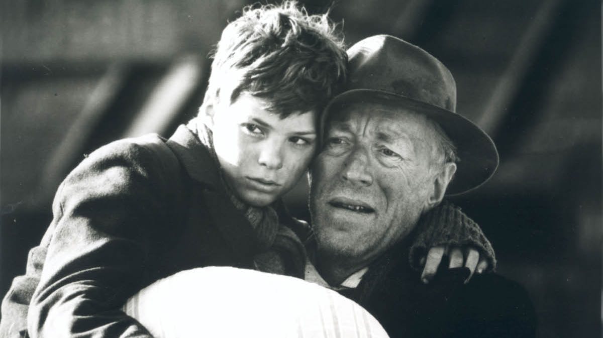 Pelle Hvenegaard og Max von Sydow i "Pelle Erobreren"