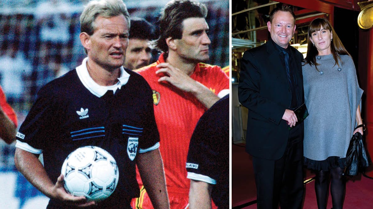 Peter Mikkelsen i 1994 og til Dansk Fodbold Award 2009 med sin hustru Katarina Scheef.