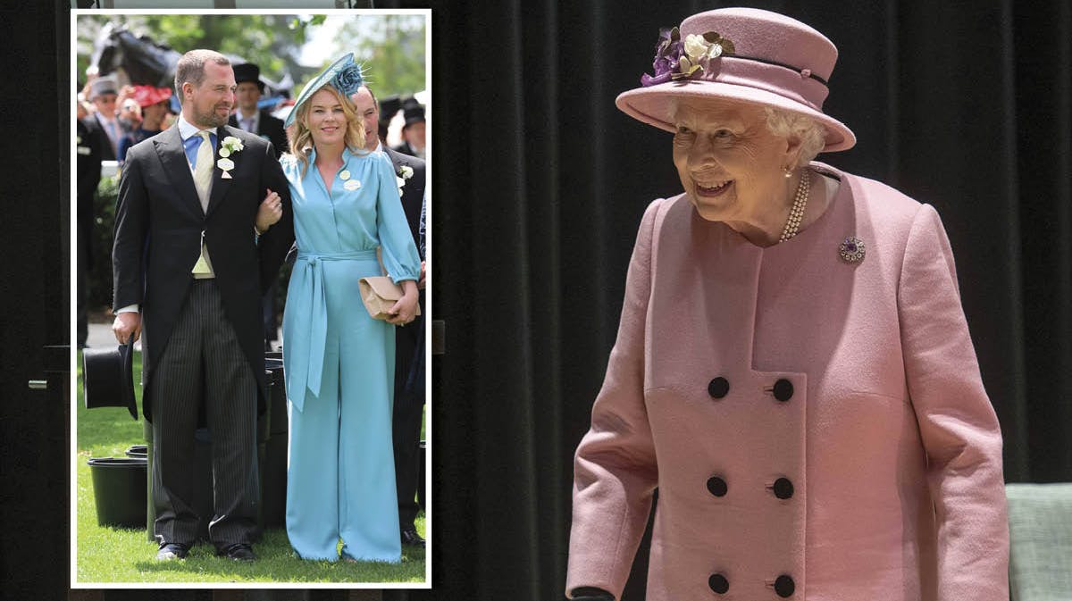 Dronning Elizabeth. Indsat: Peter Phillips og hans ekskone Autumn Phillips.