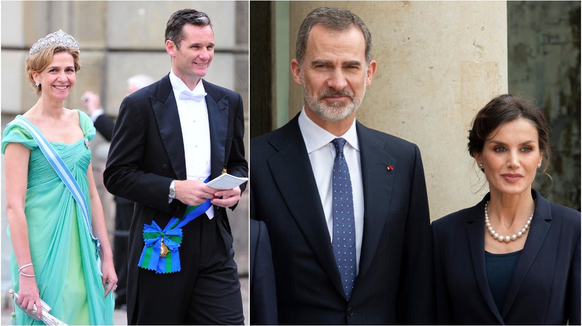 Prinsesse Cristina og Iñaki Urdangarín. Kong Felipe og dronning Letizia.