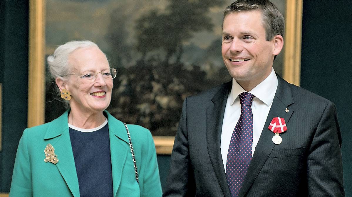 Dronning Margrethe og Andreas Mogensen.