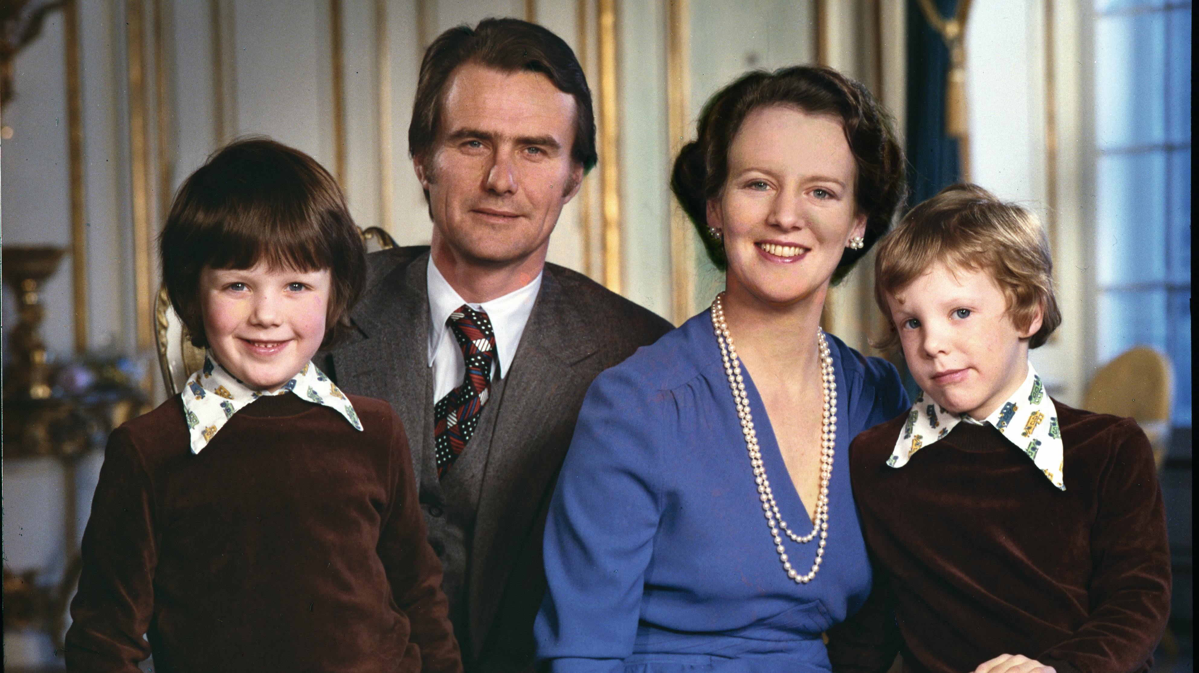 Kronprins Frederik, prins Henrik, dronning Margrethe og prins Joachim