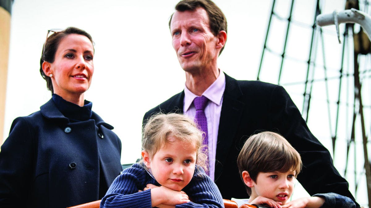 Prinsesse Marie og prins Joachim med Athena og Henrik 