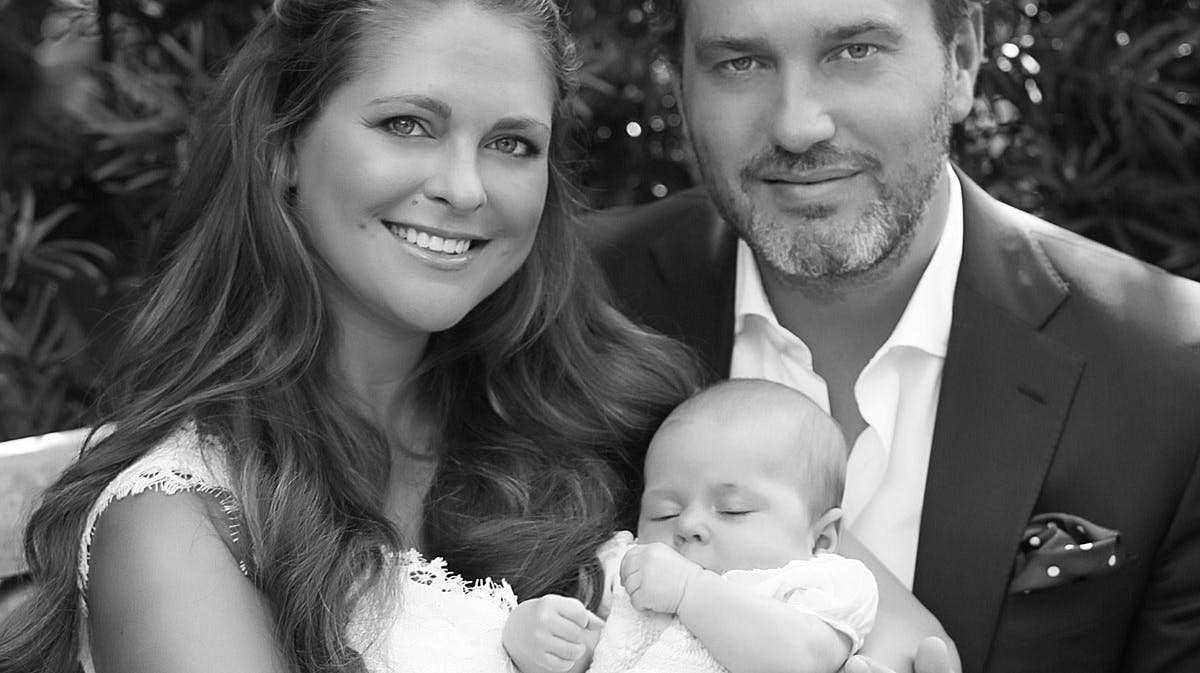 Prinsesse Madeleine og Chris O´Neill sammen med prinsesse Leonore dåb