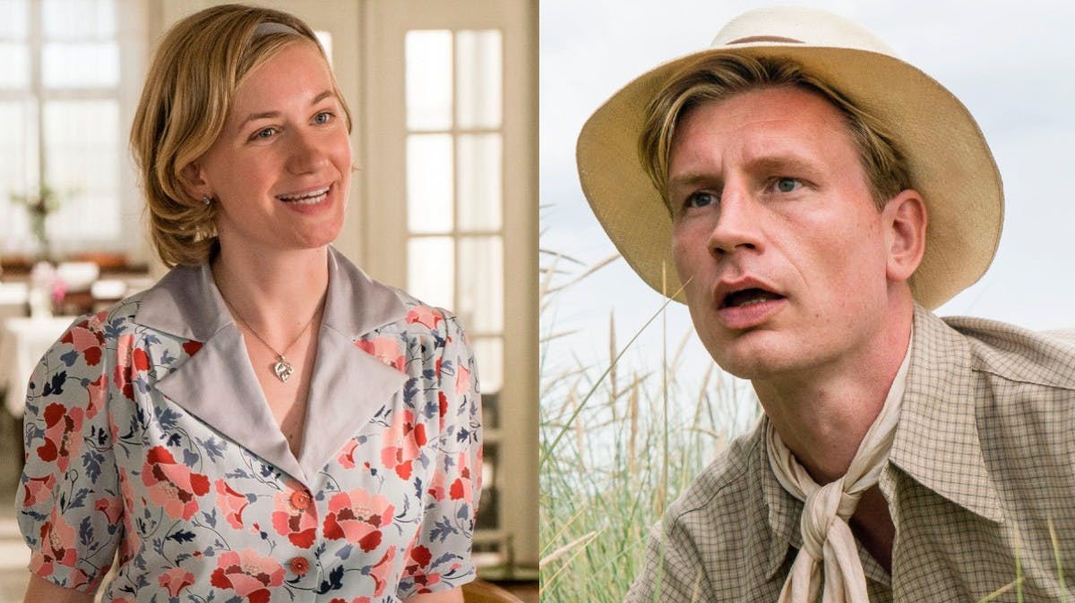 Lucia Vinde Dirchsen og Andreas Jebro som Bertha og Claus i "Badehotellet".