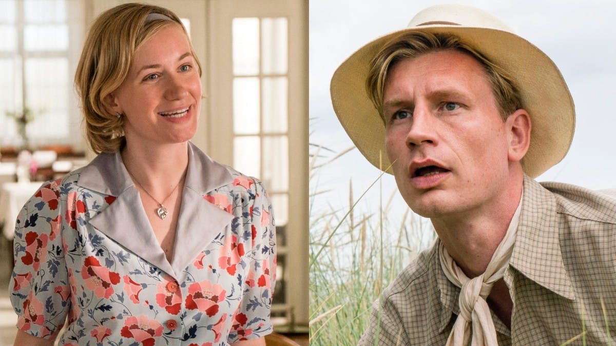 Lucia Vinde Dirchsen og Andreas Jebro som Bertha og Claus i "Badehotellet".