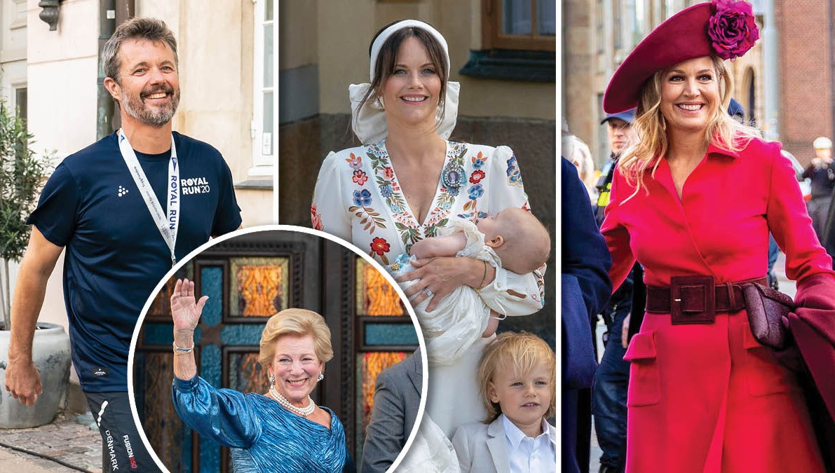 Fotomontage. Kronprins Frederik, prinsesse Sofia, dronning Maxima og dronning Anne-Marie. 