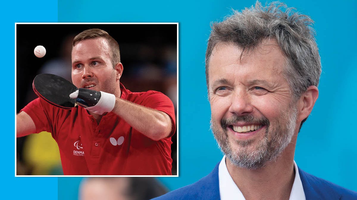 Badmintonspilleren Peter Rosenmeier og kronprins Frederik
