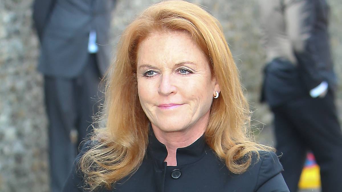 Sarah Ferguson, hertuginde af York, til Peaches Geldofs bisættelse.