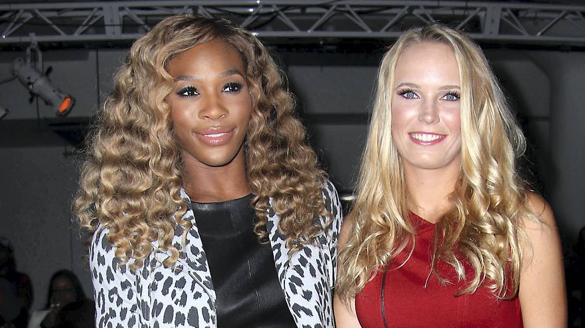 Serena Williams og Caroline Wozniacki.