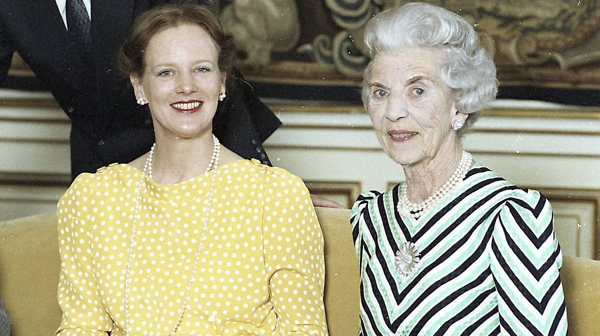 Dronning Margrethe og dronning Ingrid, 1986.