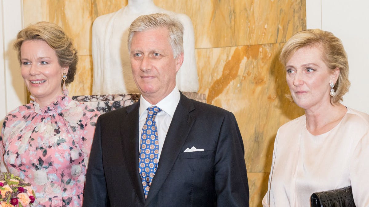 Dronning Mathilde, kong Philippe og prinsesse Astrid. 