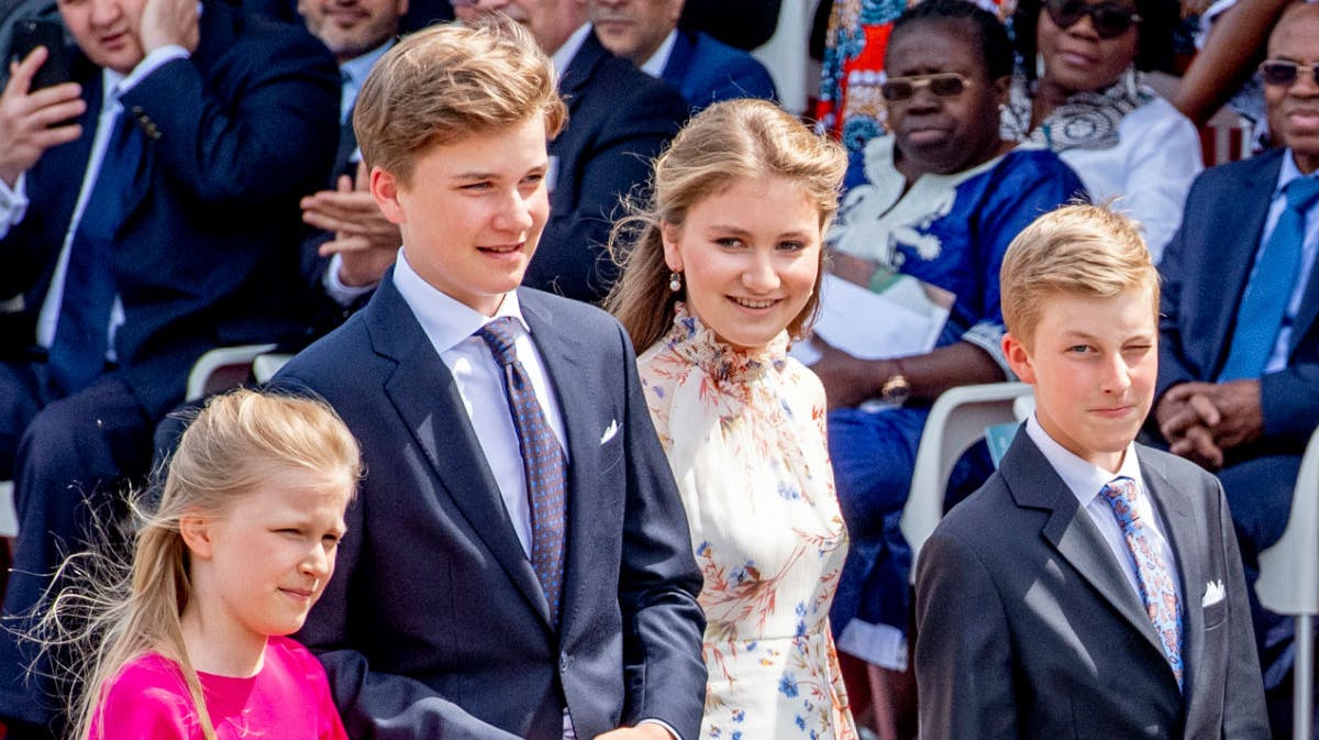 Prinsesse Eleonore, prins Gabriel, kronprinsesse Elisabeth og prins Emmanuel. 